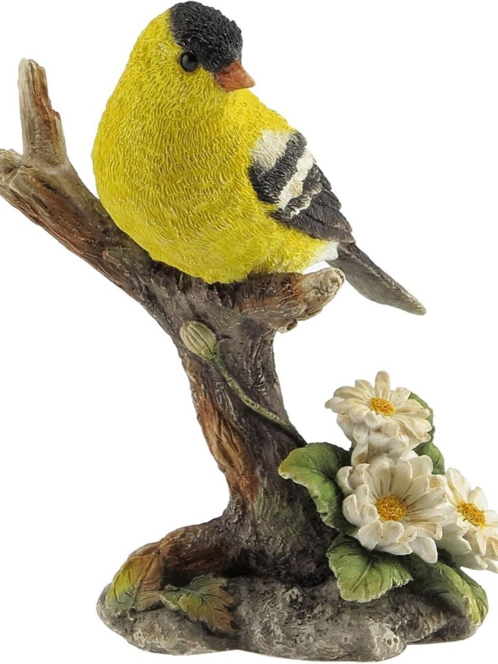 4.5 Inch Goldfinch Bird Figurine on Branch - Decorative Home Accent, Yellow